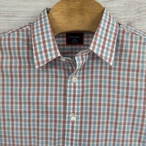 UNTUCKit Men's Red and Blue Checkered Shirt